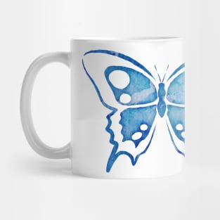 Blue Watercolor Abstract Butterfly Mug